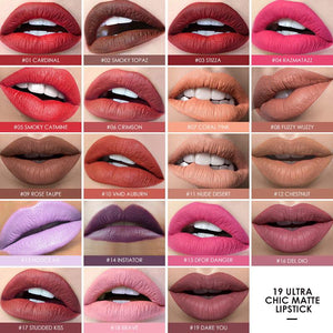 OneCrown Matte Waterproof Lipstick - 19 colours
