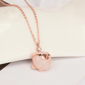 Rose Gold Lucky Pig Necklace